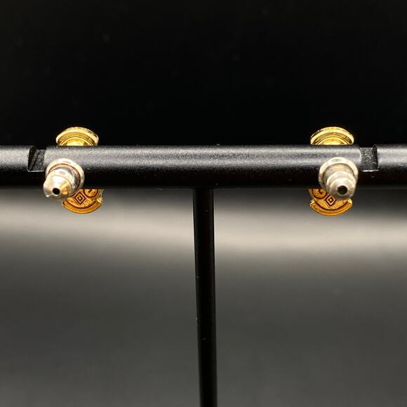 Retired GOLDEN GATE BRIGHTON Mini Post Earring Mixed Silver Gold Plated Studs - Picture 4 of 5